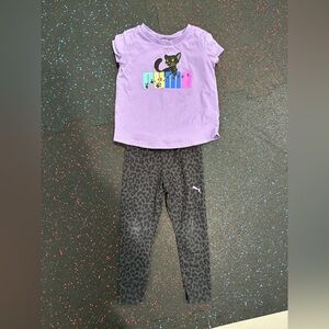 Puma 3t girls leggings and purple shirt